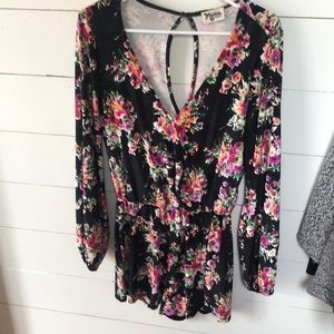Show me your mumu black velvet Kelsey romper